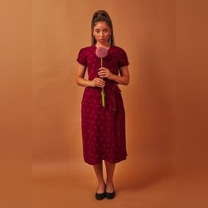 Passion Lilie Wrap Midi Dress Sz M